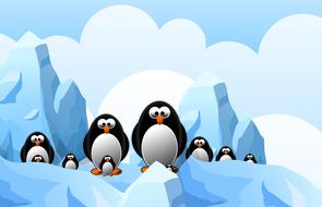 penguin antarctica ice drawing