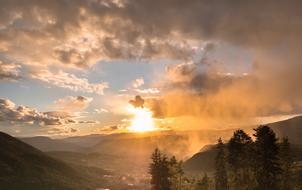landscape of dramatic sunset over the mountains
