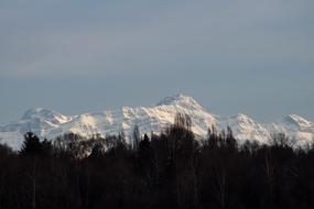 distant view of the snow-capped peaks of Zentis