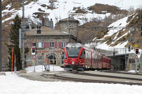 Bernina red Train Railway