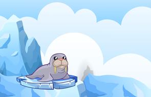 seal antarctica ice drawing