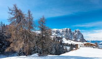 winter panorama seiser alm, south tyrol