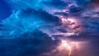 Thunderstorm Flashes on sky