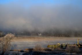 winter panorama of the river in Sweden