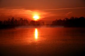 Landscape of splendid Sunrise over the River