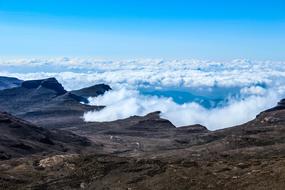 landscape of the delightful Mountains and cloudy sky