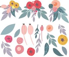 illustration of the flowers drawing