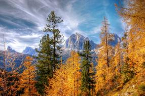 Dolomite landscapes in autumn
