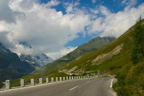 Beautiful green mountains of Bergstrasse, Grossglockner in Austria