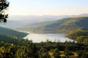 landscape of amazing Lake Water and hills