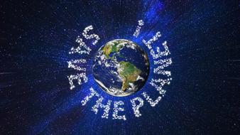 save the planet, blue banner