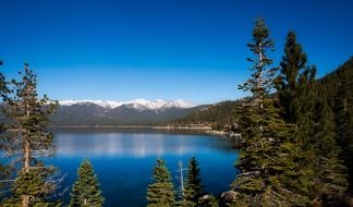 panoramic view of lake tahoe on a sunny day