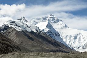 photo of snowy Mount Everest in China