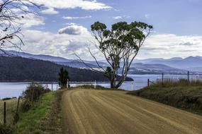 dirt road along the sea