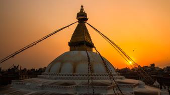 excellent Baudha Stupa Sunset, nepal