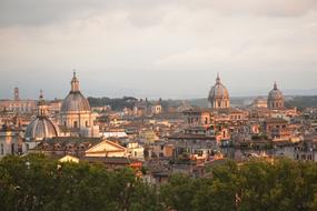 panorama of the historic center in Rome