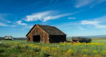 wooden barn on a ranch in america