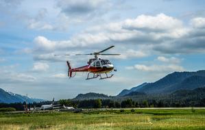 Helicopter Flying in Alaska