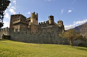 Castle Fenis Valle on the beautiful landscape