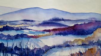 painting country cold snow