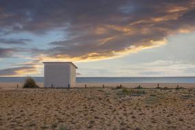 dramatic twilight over the beach