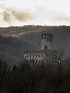 Beautiful castle among the plants and mountains in Pyrmont, Germany