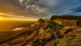 scenic sunset over the countryside in Scotland