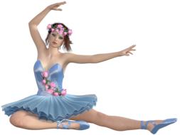 women dancer with flowers drawing