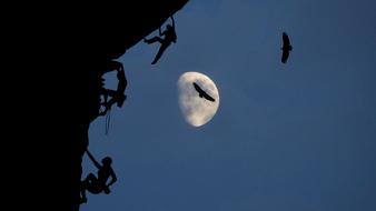 Climbing at Night Moon