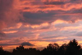 blue and pink sunset afterglow