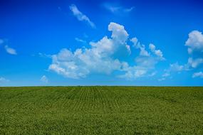 landscape of Field and Sky Clouds
