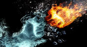 fire and water fight hands