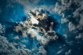 light through the cloudy sky