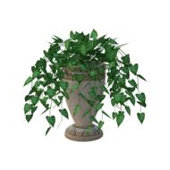 green leaves in a vase as 3d illustration