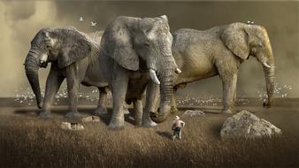 Mammal Elephants in Wildlife