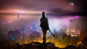 Night City Evening girl