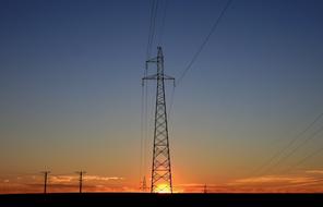 Power Poles at the Sunset Sky