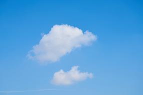 blue Sky with two Clouds