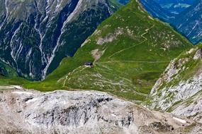Landscape of beautiful Memminger Hut in Austria
