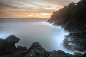 absolutely beautiful fog lake Landscape