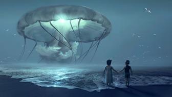 Fantasy Beach Children drawing