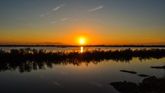 ravishing Lake Sunset Water, paralimni, cyprus