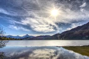 Sun Backlighting water