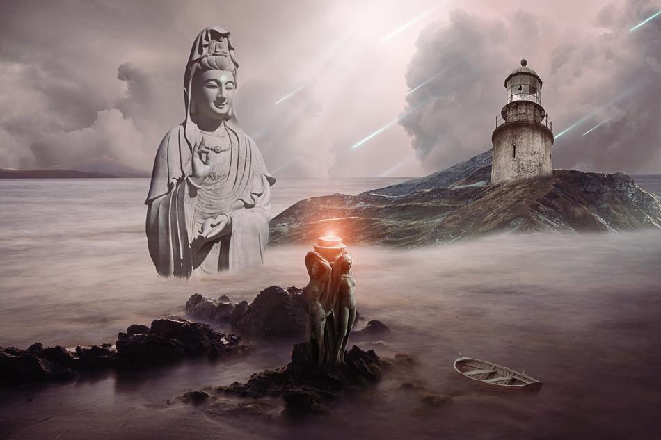Fantasy Landscape in the fog