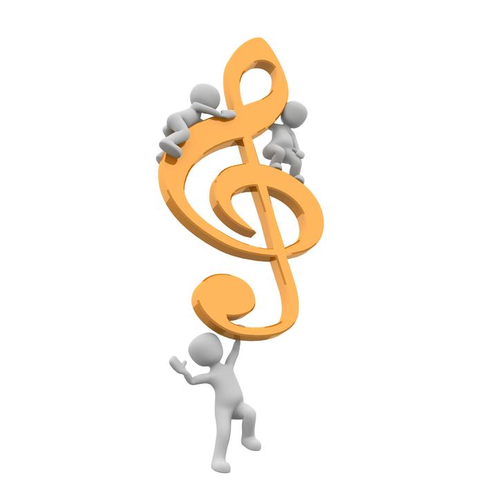 stick men on the treble clef