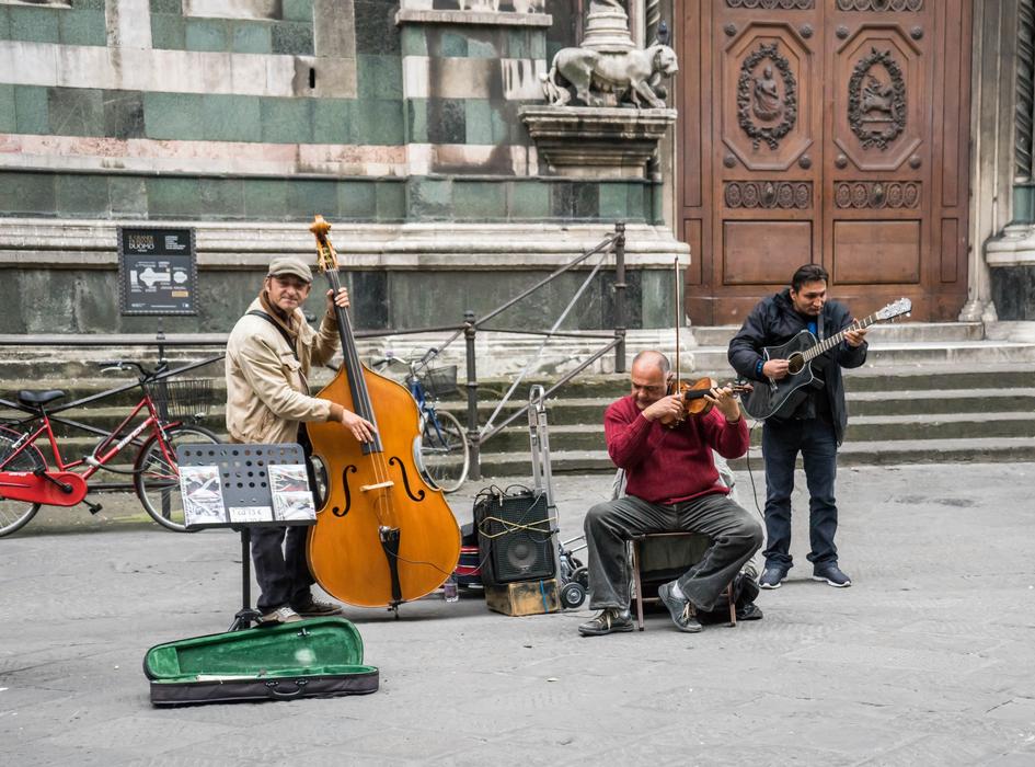 three Street Musicians
