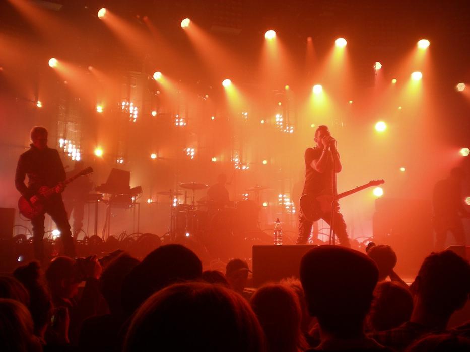 illuminated Concert Performance of Hard Rock