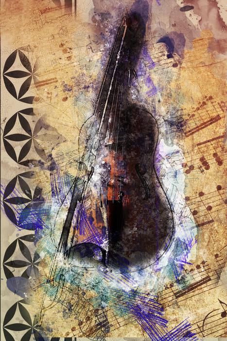 colorful art image of violin