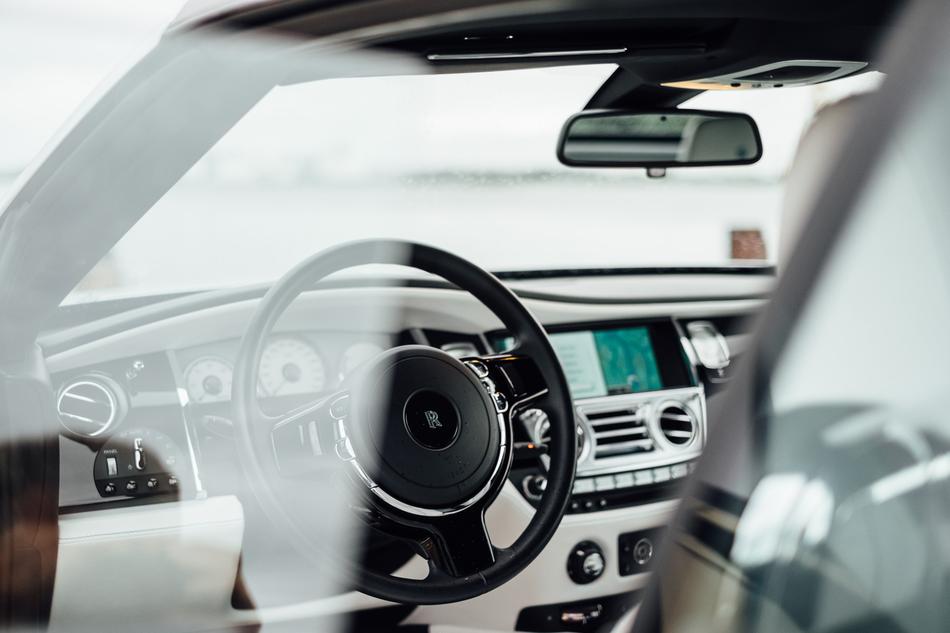 Interior of the Rolls Royce car
