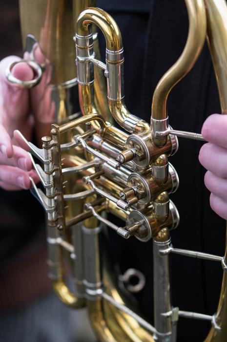 Brass Instrument, hands